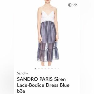 Sandro Paris Blue Midi Skirt